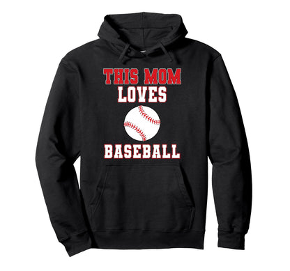 This Mom Loves Baseball Game Day Sports Hoodie - Minimalist Print Unisex - T-Shirt, Sweatshirt, Hoodie