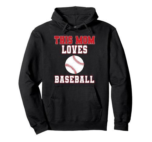 This Mom Loves Baseball Game Day Sports Hoodie - Minimalist Print Unisex - T-Shirt, Sweatshirt, Hoodie