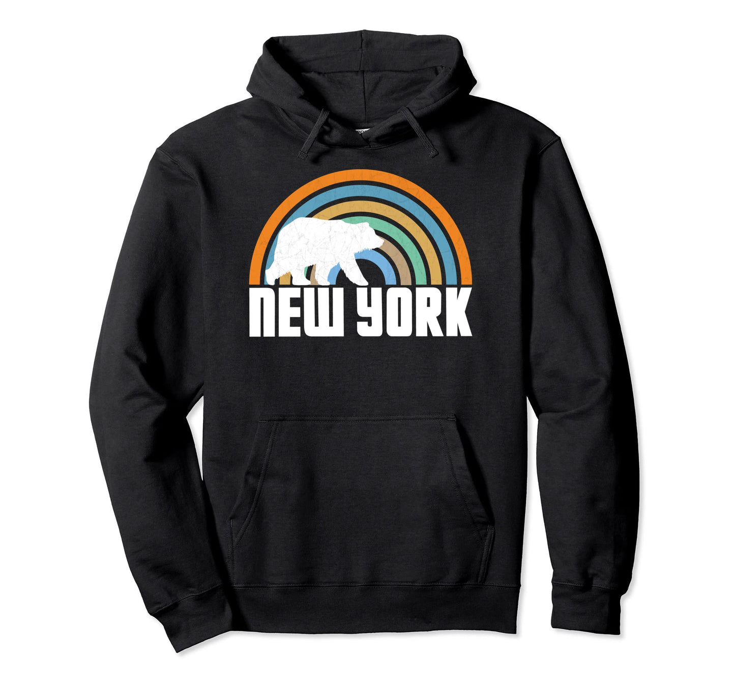 New York Scenic Rainbow Bear Ny Bear Hoodie - Custom Art Print Men Women - T-Shirt, Sweatshirt, Hoodie