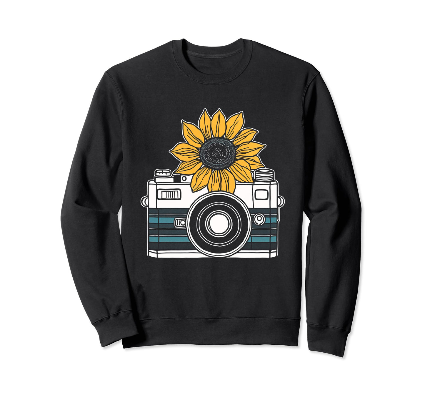 Photographer Sunflower Camera Sweatshirt - Aesthetic Graphic for Adults - T-Shirt, Sweatshirt, Hoodie