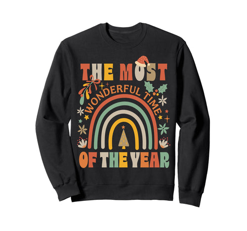 Boho Rainbow Wonderful Santa Hat Sweatshirt - Trendy Graphic Unisex - T-Shirt, Sweatshirt, Hoodie