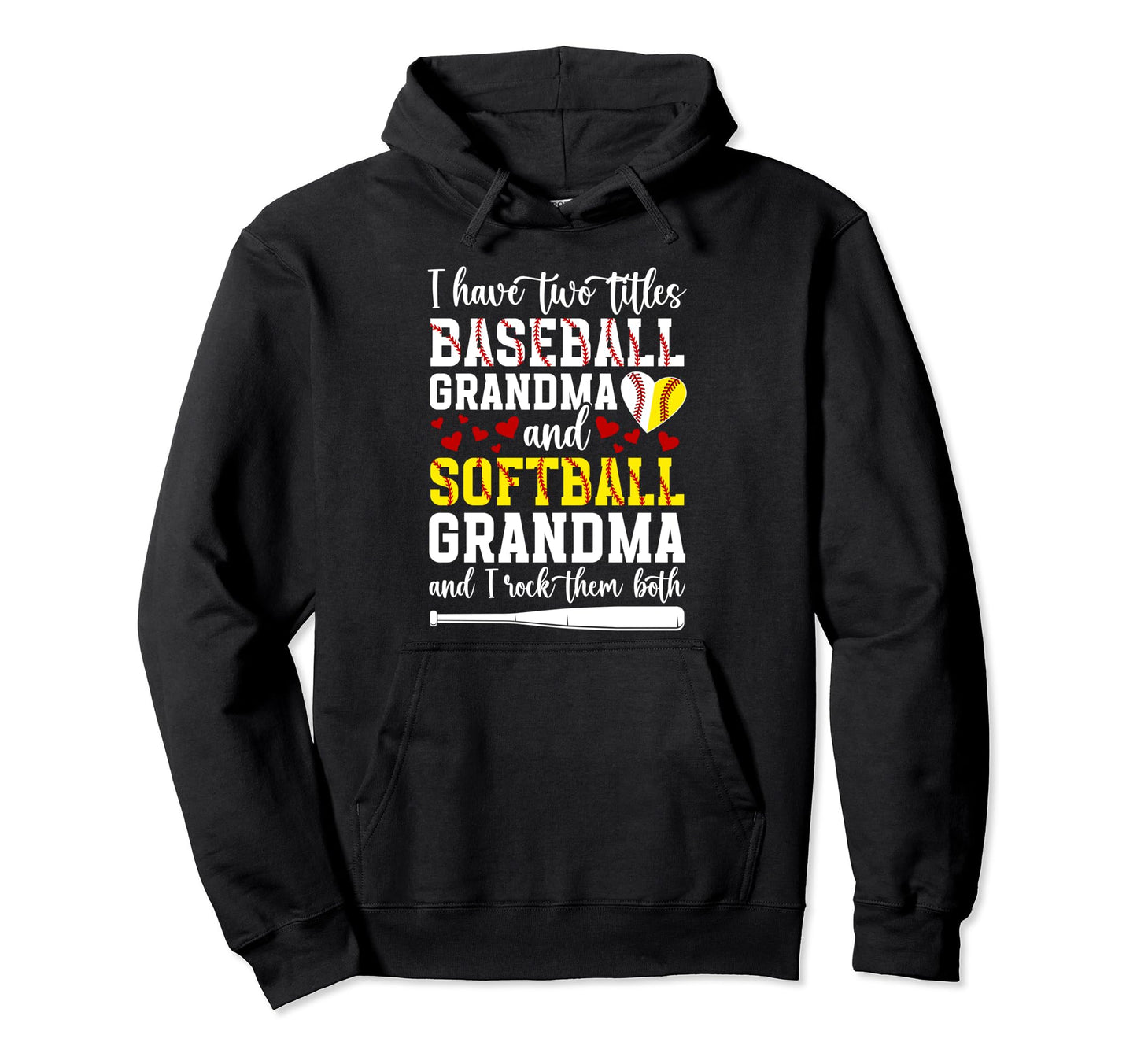 Baseball Grandma And Softball Grandma Hoodie - Trendy Graphic Men Women - T-Shirt, Sweatshirt, Hoodie