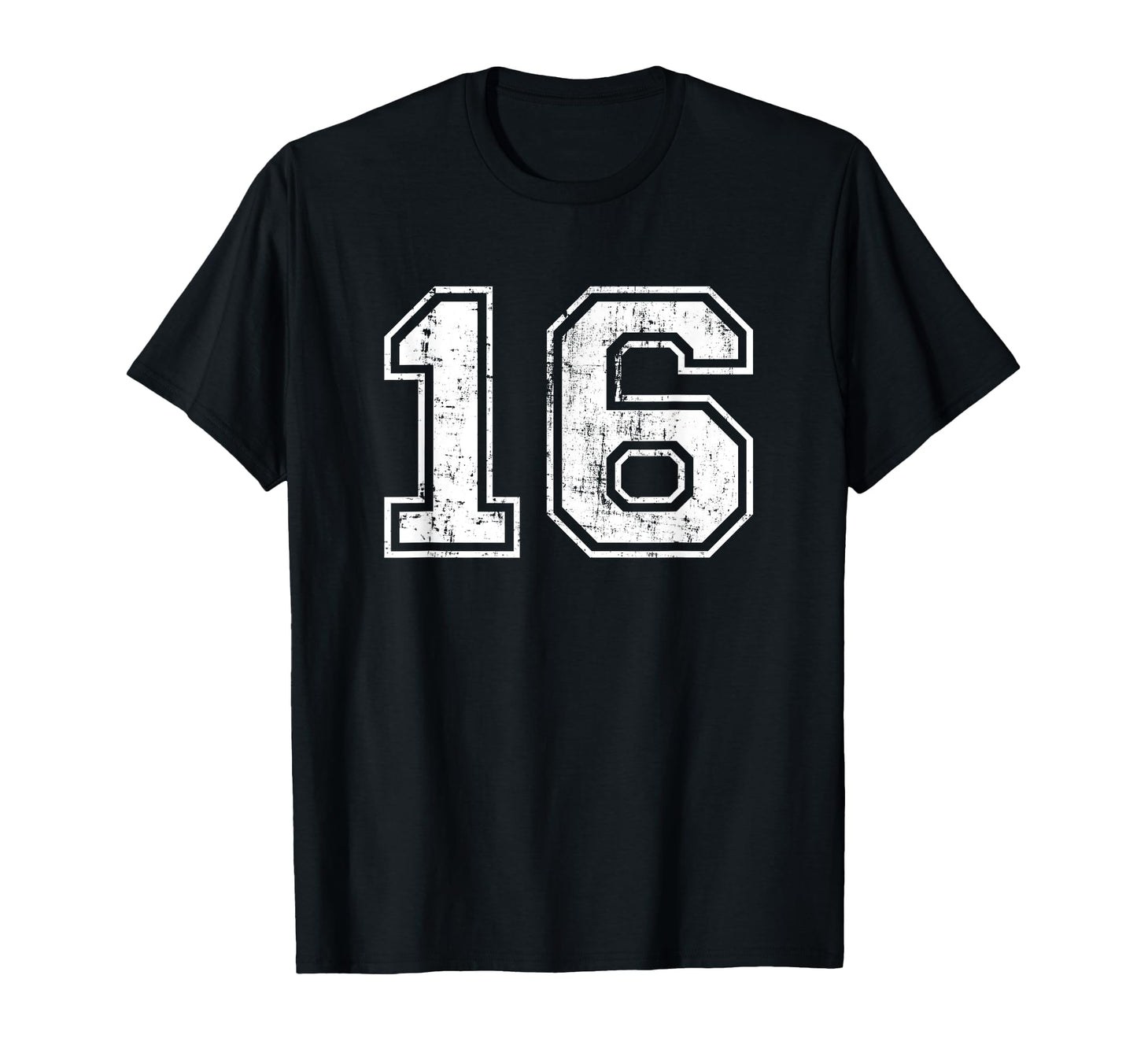 Number 16 Distressed Sixteen Sport T-Shirt - Fun Novelty Design Unisex - T-Shirt, Sweatshirt, Hoodie