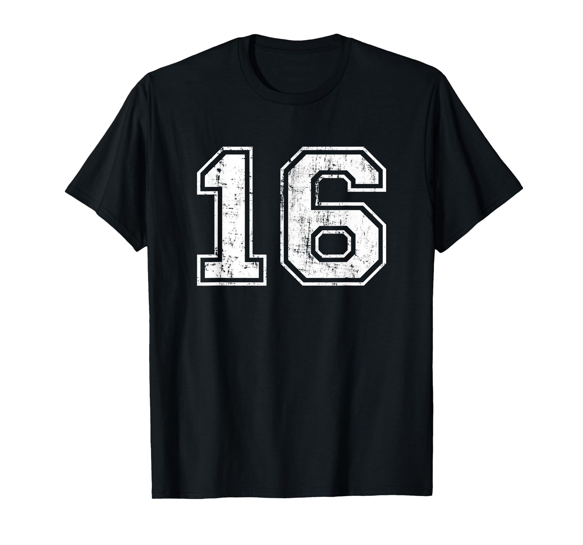 Number 16 Distressed Sixteen Sport T-Shirt - Fun Novelty Design Unisex - T-Shirt, Sweatshirt, Hoodie