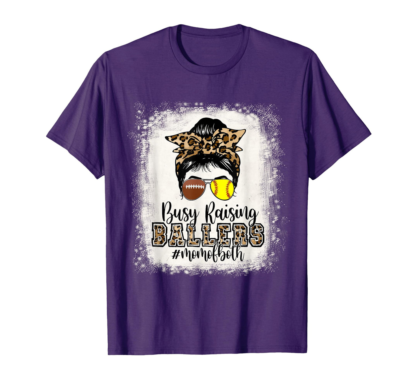 Busy Raising Ballers Mom Both Football T-Shirt - Unique Graphic Unisex - T-Shirt, Sweatshirt, Hoodie