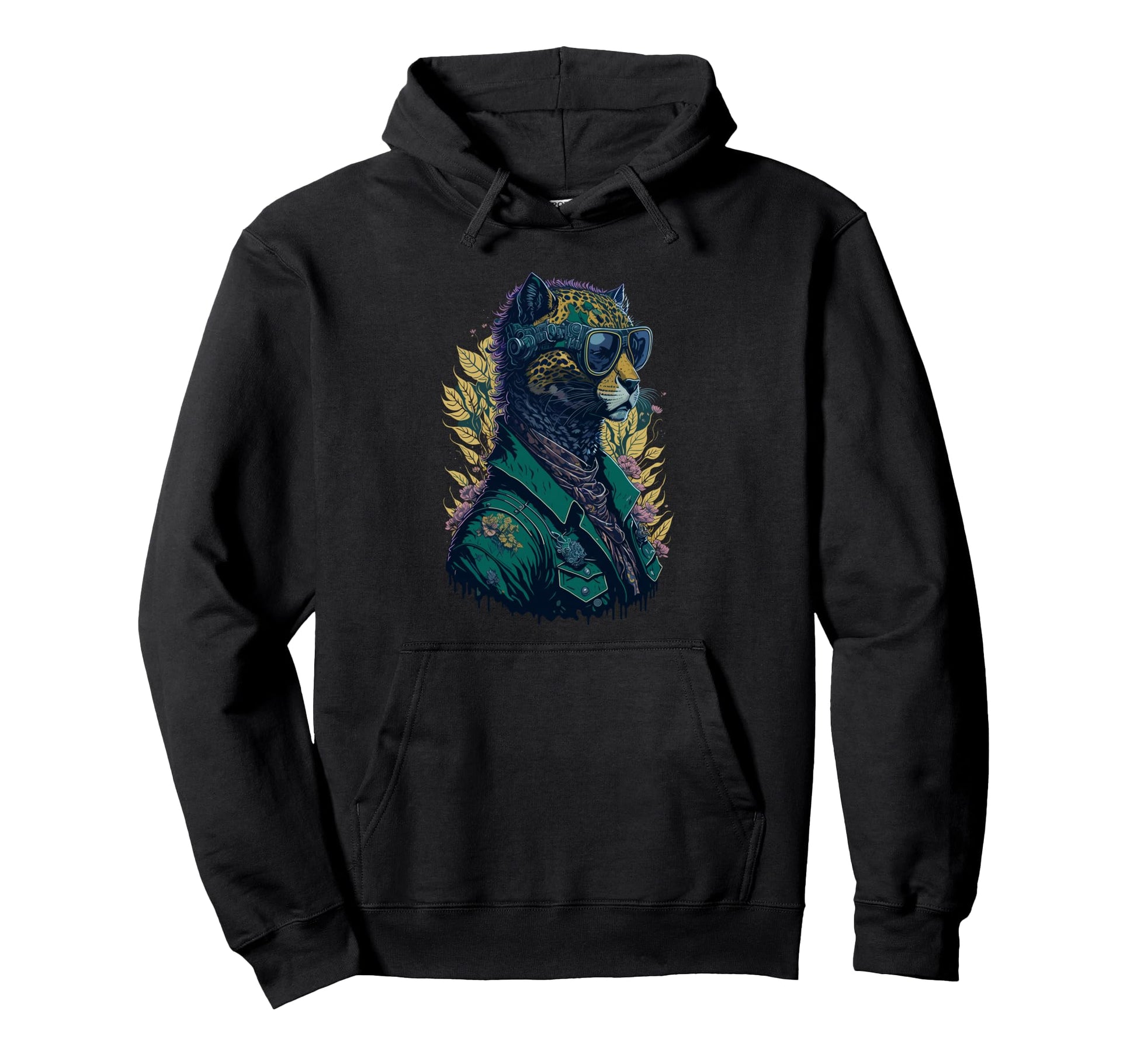Steampunk Cheetah Leopard Bohemian Hoodie - Custom Art Print Men Women - T-Shirt, Sweatshirt, Hoodie