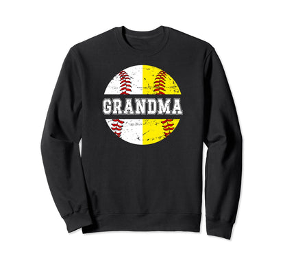 Baseball Softball Grandma Softball Sweatshirt - Streetwear Style Men Women - T-Shirt, Sweatshirt, Hoodie
