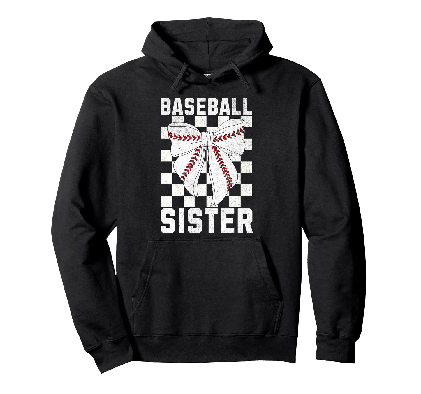 Baseball Sister Coquette Bow Sis Hoodie - Custom Art Print for Adults - T-Shirt, Sweatshirt, Hoodie
