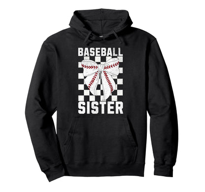 Baseball Sister Coquette Bow Sis Hoodie - Custom Art Print for Adults - T-Shirt, Sweatshirt, Hoodie