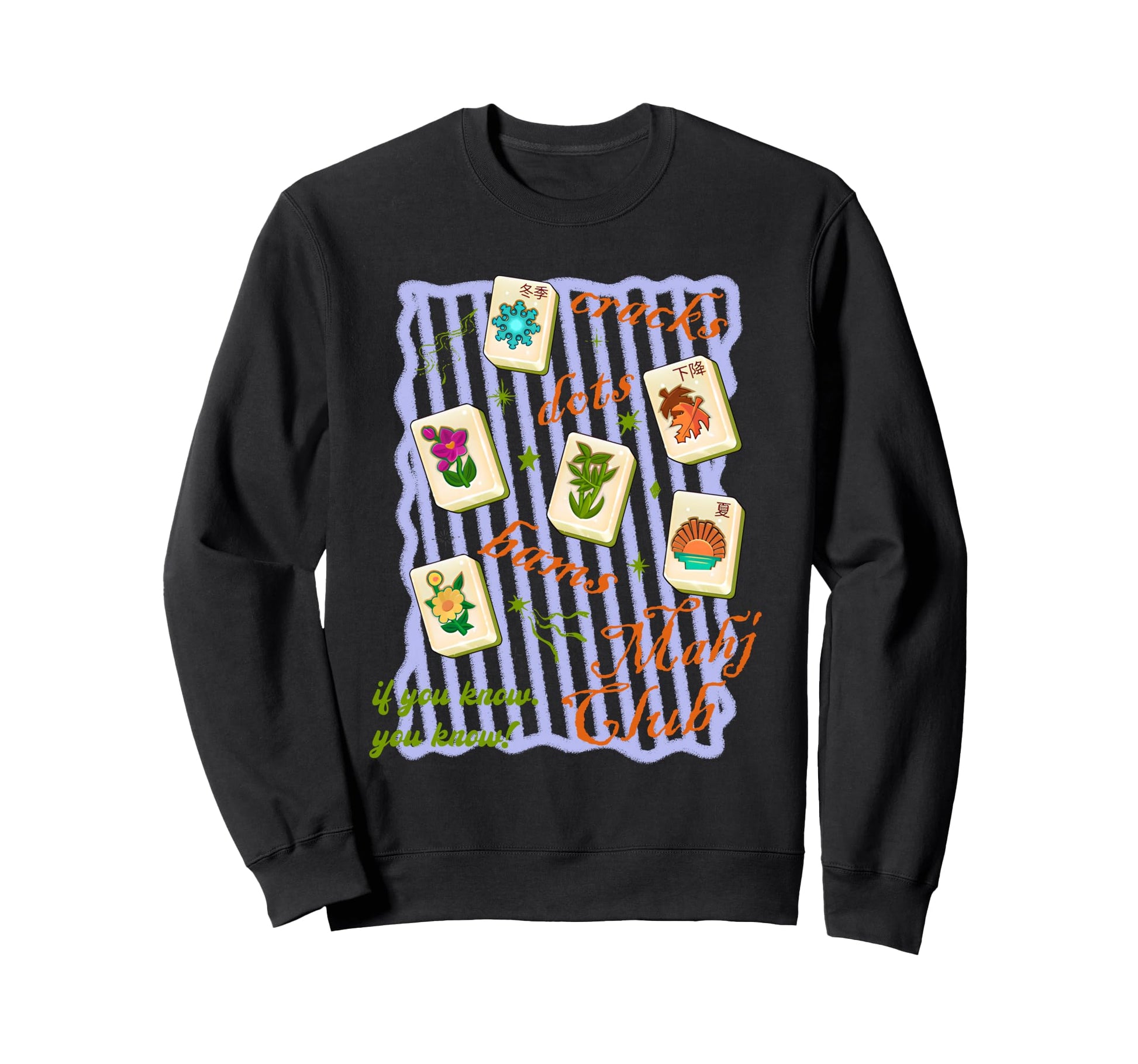 Cracks Dots Bams Mahjong Mahj Sweatshirt - Minimalist Print Men Women - T-Shirt, Sweatshirt, Hoodie