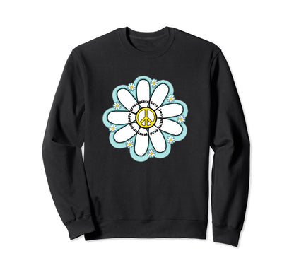 Words Peace Love Joy Daisies Sweatshirt - Trendy Graphic Men Women - T-Shirt, Sweatshirt, Hoodie