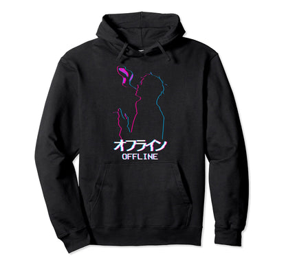 Offline Sad Anime Soft Vaporwave Hoodie - Custom Art Print Men Women - T-Shirt, Sweatshirt, Hoodie