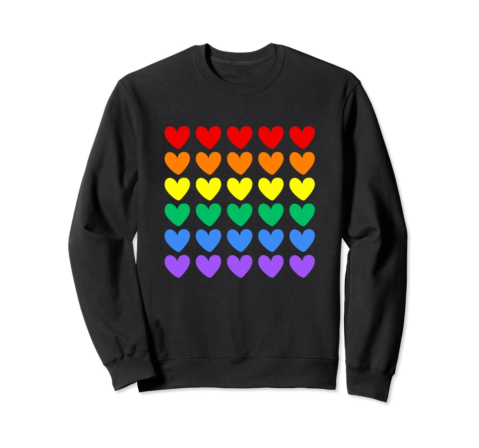 Rainbow Hearts Lgbtqa Pride Sweatshirt - Aesthetic Graphic Men Women - T-Shirt, Sweatshirt, Hoodie
