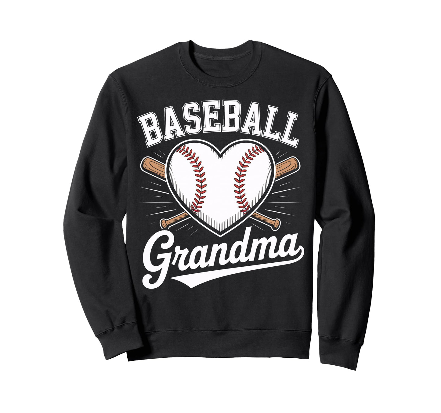 Heart Baseball Grandma Sweatshirt - Casual Everyday Wear Men Women - T-Shirt, Sweatshirt, Hoodie