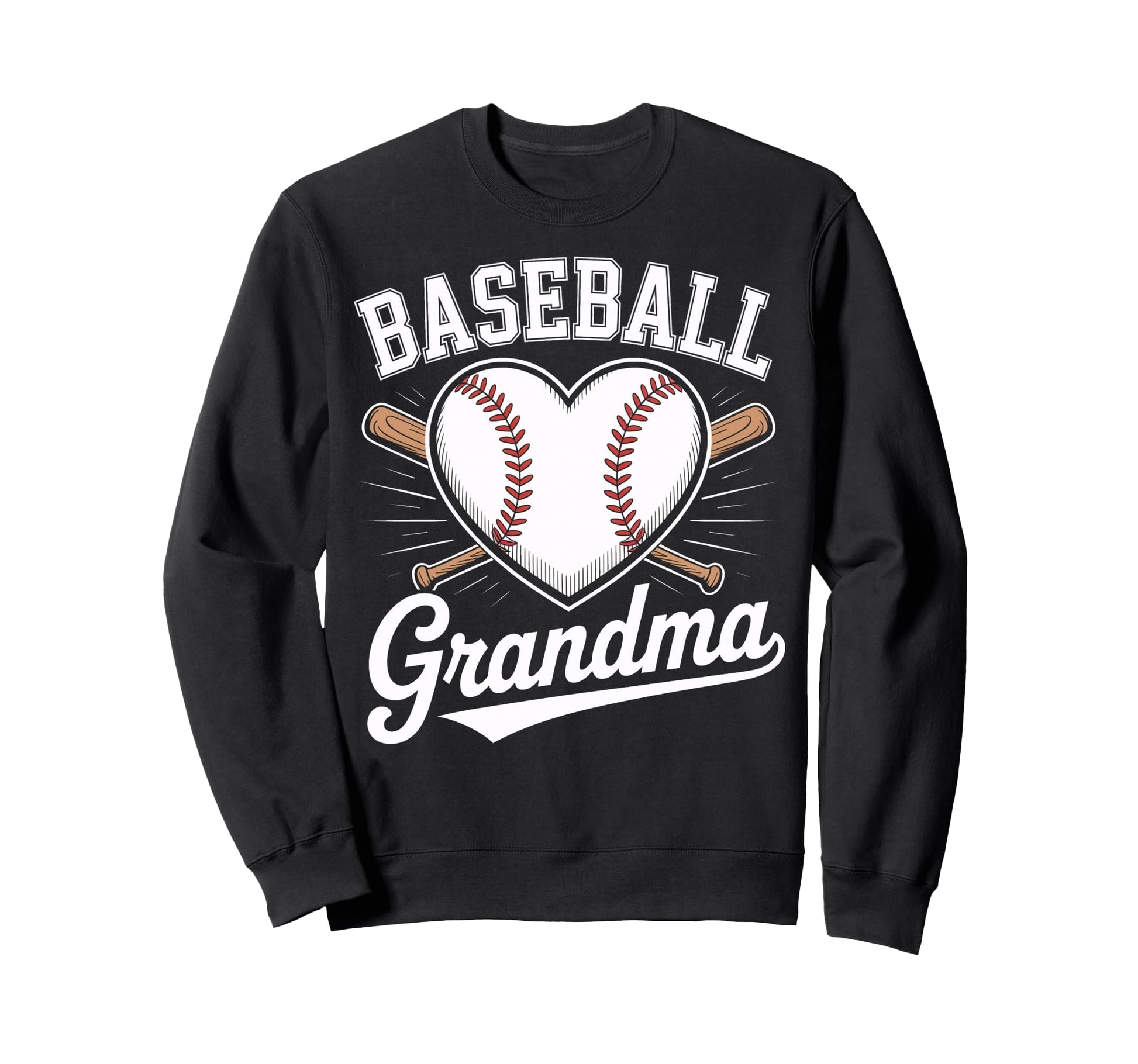 Heart Baseball Grandma Sweatshirt - Casual Everyday Wear Men Women - T-Shirt, Sweatshirt, Hoodie