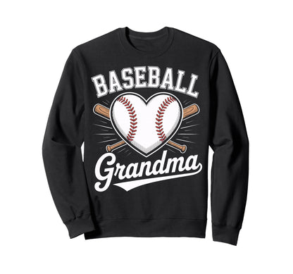Heart Baseball Grandma Sweatshirt - Casual Everyday Wear Men Women - T-Shirt, Sweatshirt, Hoodie