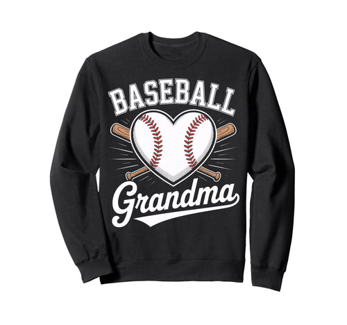 Heart Baseball Grandma Sweatshirt - Casual Everyday Wear Men Women - T-Shirt, Sweatshirt, Hoodie