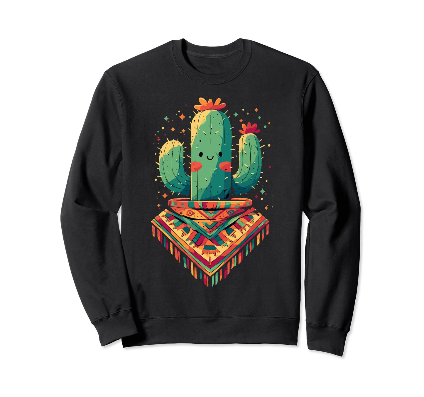 Cactus Serape Succulent Plant Cacti Sweatshirt - Unique Graphic Unisex - T-Shirt, Sweatshirt, Hoodie