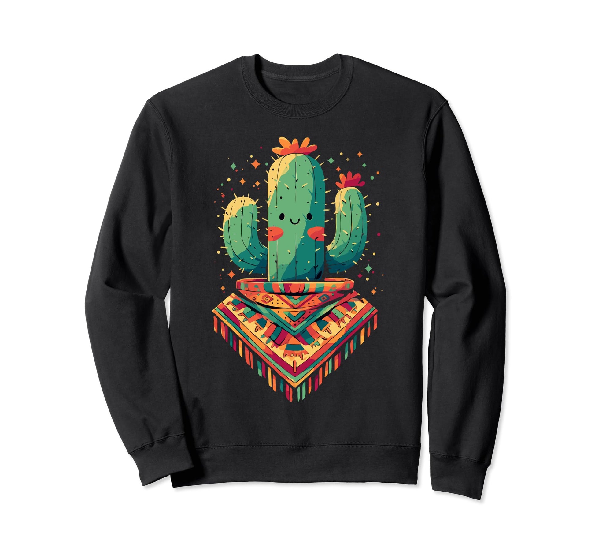 Cactus Serape Succulent Plant Cacti Sweatshirt - Unique Graphic Unisex - T-Shirt, Sweatshirt, Hoodie