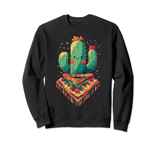 Cactus Serape Succulent Plant Cacti Sweatshirt - Unique Graphic Unisex - T-Shirt, Sweatshirt, Hoodie