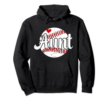 Aunt Baseball Player Auntie Proud Hoodie - Graphic Print for Adults - T-Shirt, Sweatshirt, Hoodie
