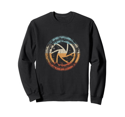 Camera Lens Aperture Iris Icon Sweatshirt - Graphic Print for Adults - T-Shirt, Sweatshirt, Hoodie