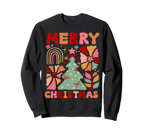 Merry Boho Rainbow Hippie Groovy Sweatshirt - Custom Art Print for Adults - T-Shirt, Sweatshirt, Hoodie