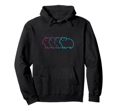 Guinea Pig Silhouette Synthwave Hoodie - Unique Graphic Men Women - T-Shirt, Sweatshirt, Hoodie