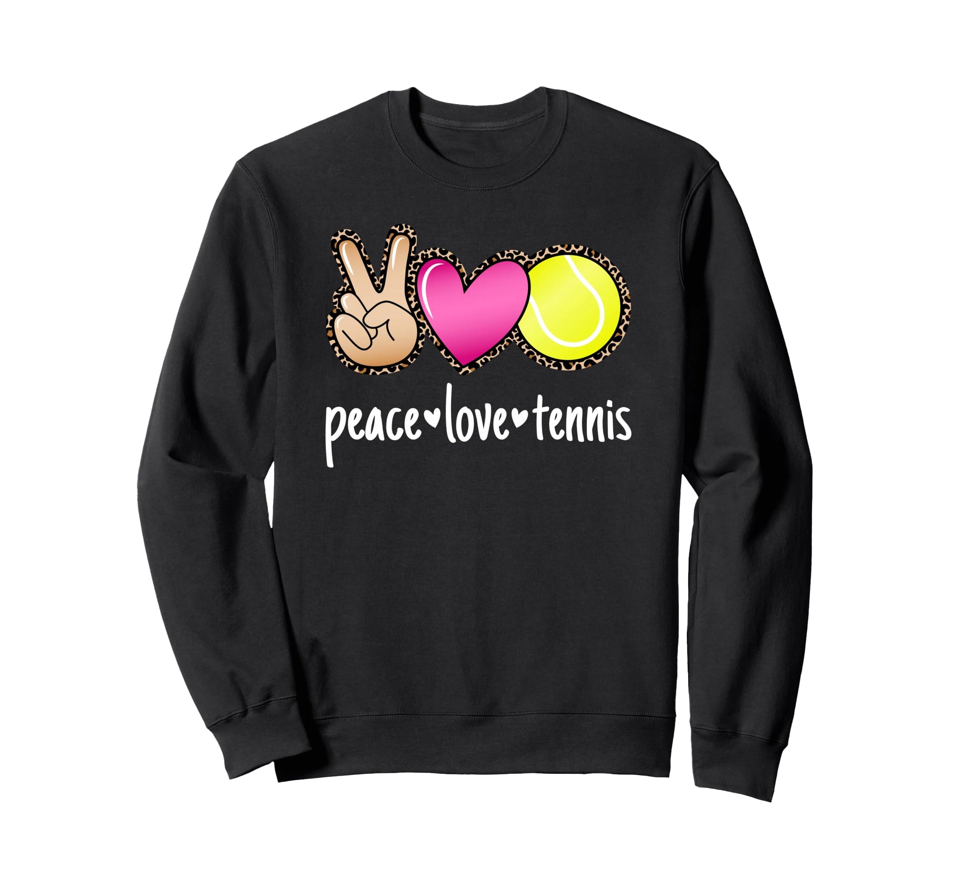 Peace Love Tennis Tennis Player Sweatshirt - Minimalist Print for Adults - T-Shirt, Sweatshirt, Hoodie