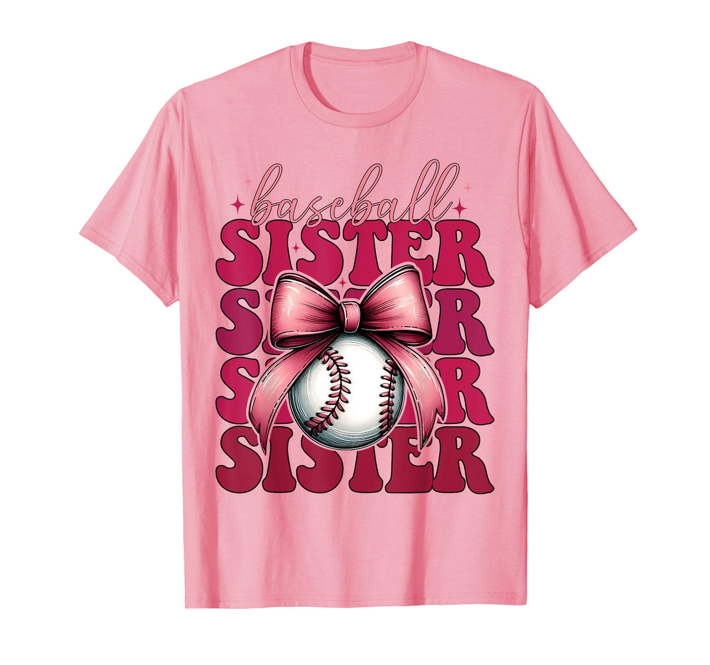 Baseball Sister Baseball Coquette Bow T-Shirt - Trendy Graphic Men Women - T-Shirt, Sweatshirt, Hoodie