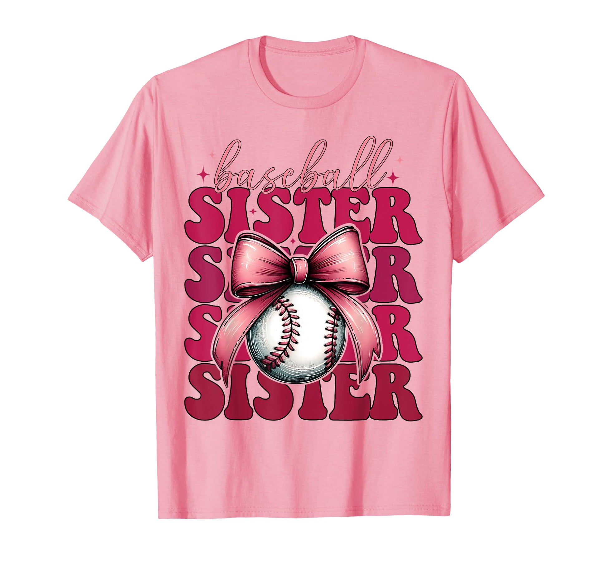 Baseball Sister Baseball Coquette Bow T-Shirt - Trendy Graphic Men Women - T-Shirt, Sweatshirt, Hoodie