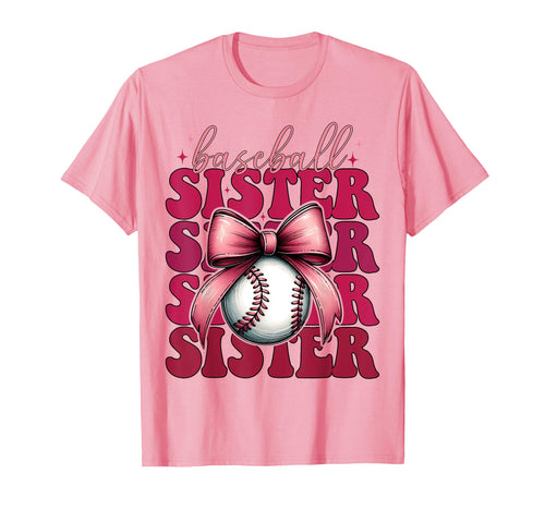 Baseball Sister Baseball Coquette Bow T-Shirt - Trendy Graphic Men Women - T-Shirt, Sweatshirt, Hoodie