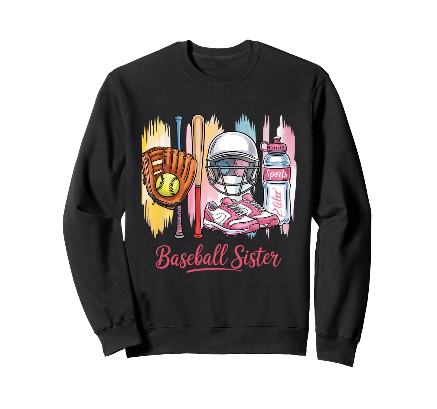 Brushstroke American Baseball Game Fan Sweatshirt - Trendy Graphic Unisex - T-Shirt, Sweatshirt, Hoodie