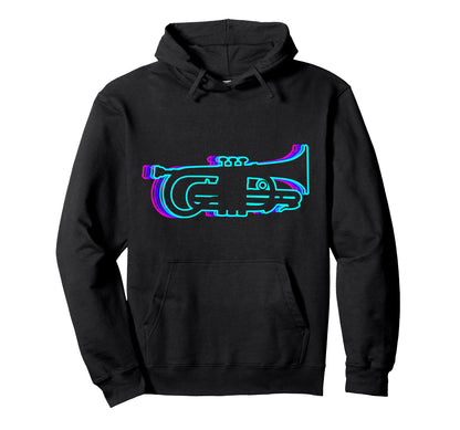 Trumpet Instrument Vaporwave Hoodie - Custom Art Print Unisex - T-Shirt, Sweatshirt, Hoodie