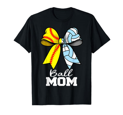 Ball Mom Softball Volleyball Mom T-Shirt - Novelty Apparel for Adults - T-Shirt, Sweatshirt, Hoodie
