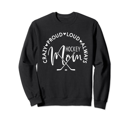 Hockey Mom Game Day Vibes Hockey Sweatshirt - Graphic Print for Adults - T-Shirt, Sweatshirt, Hoodie