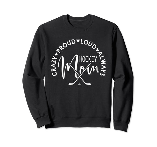 Hockey Mom Game Day Vibes Hockey Sweatshirt - Graphic Print for Adults - T-Shirt, Sweatshirt, Hoodie