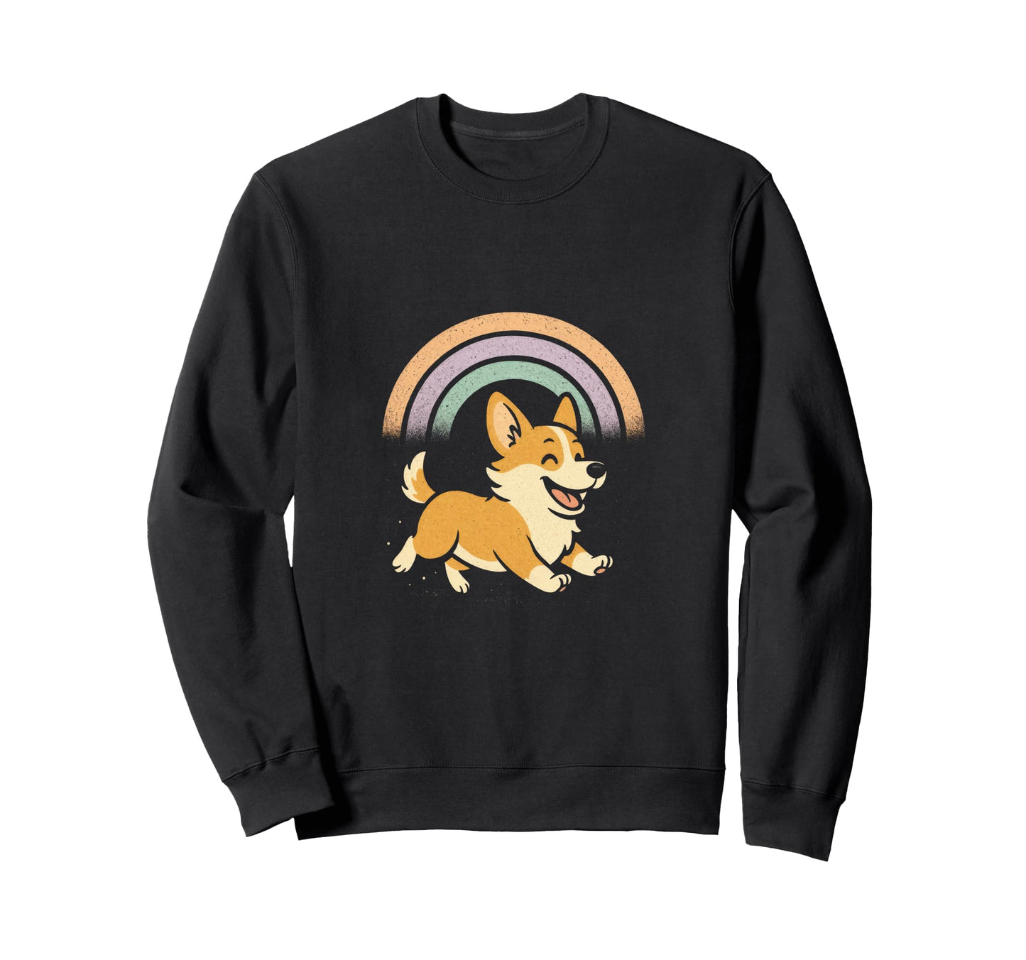 Happy Corgi Rainbow 70S Pet Sweatshirt - Fun Novelty Design Men Women - T-Shirt, Sweatshirt, Hoodie