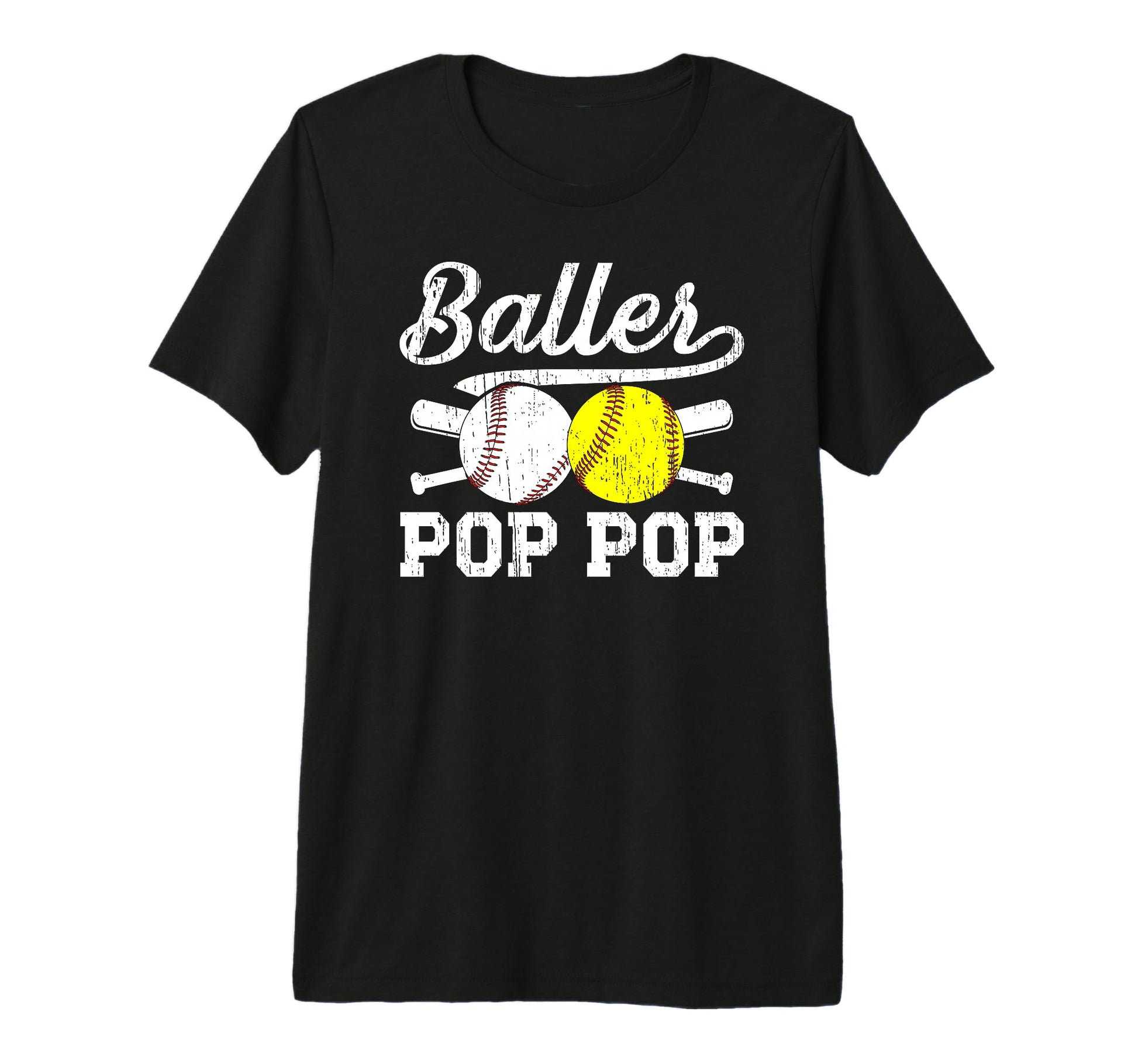 Mens Baller Pop Pop Proud Softball T-Shirt - Minimalist Print Unisex - T-Shirt, Sweatshirt, Hoodie
