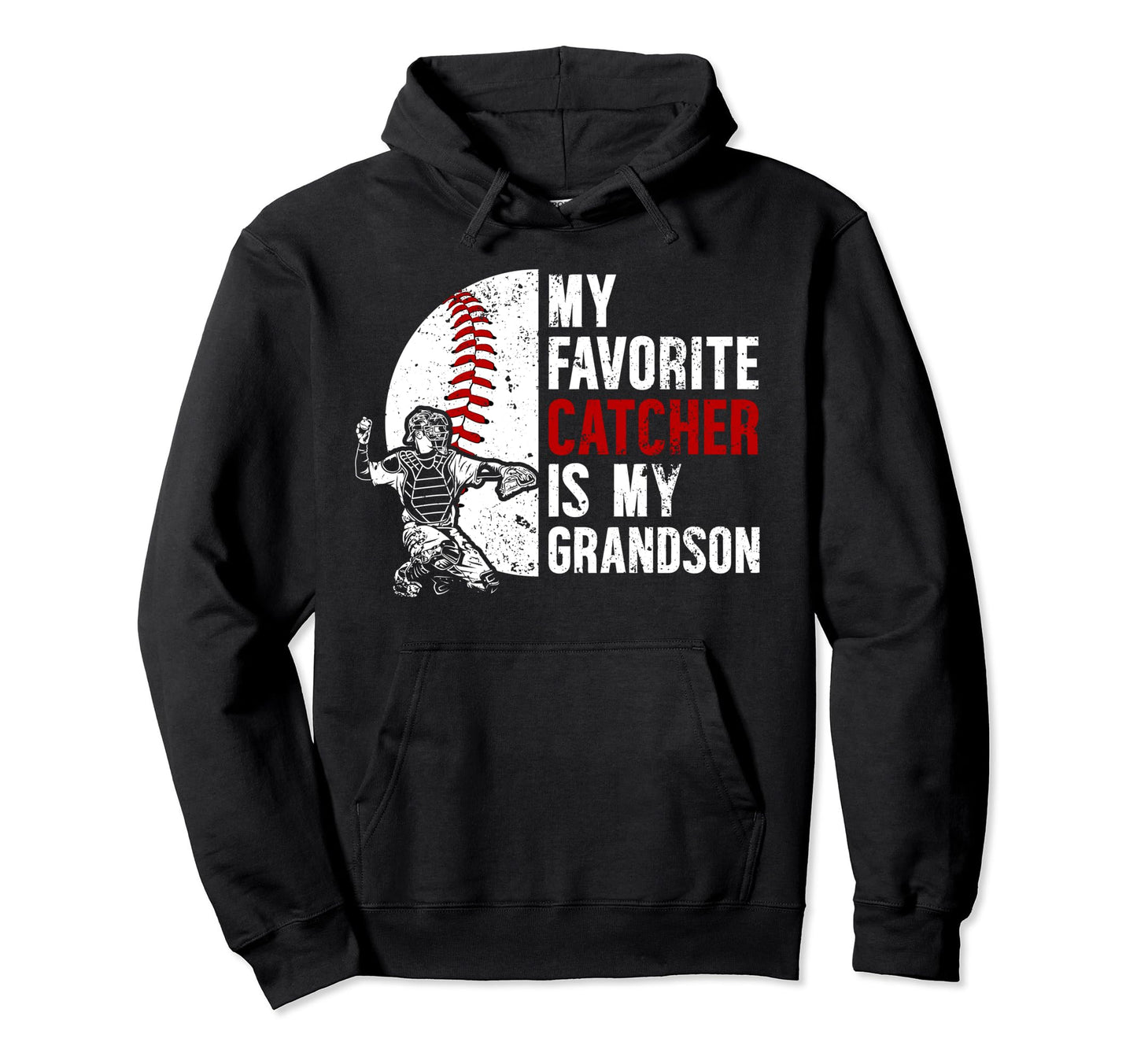 Baseball Catcher Grandma Proud Baseball Hoodie - Trendy Graphic Men Women - T-Shirt, Sweatshirt, Hoodie