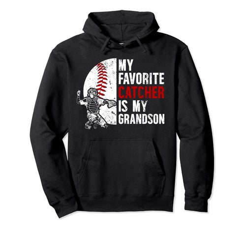 Baseball Catcher Grandma Proud Baseball Hoodie - Trendy Graphic Men Women - T-Shirt, Sweatshirt, Hoodie