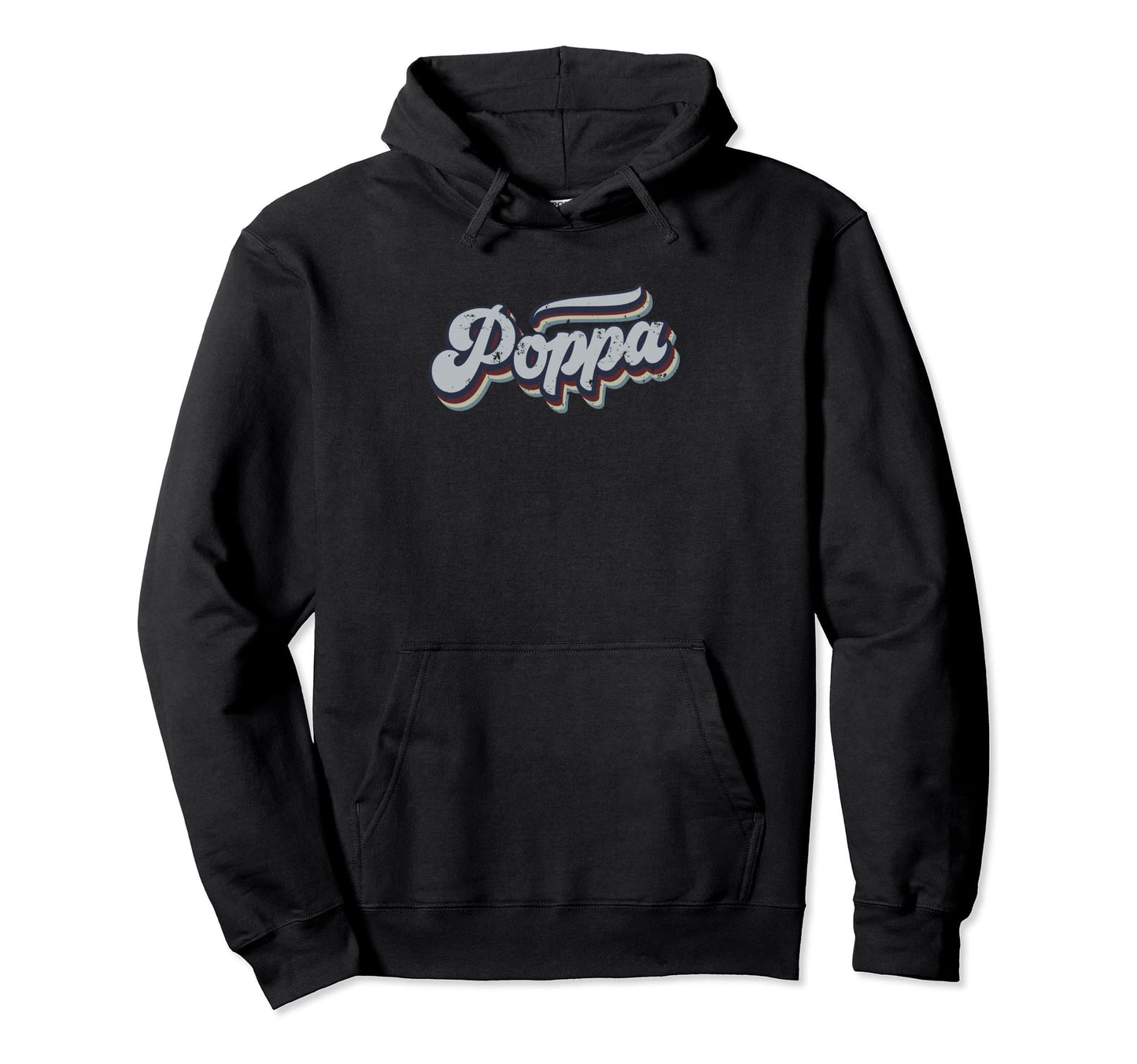 Poppa Distressed Rainbow Gift Hoodie - Novelty Apparel Unisex - T-Shirt, Sweatshirt, Hoodie