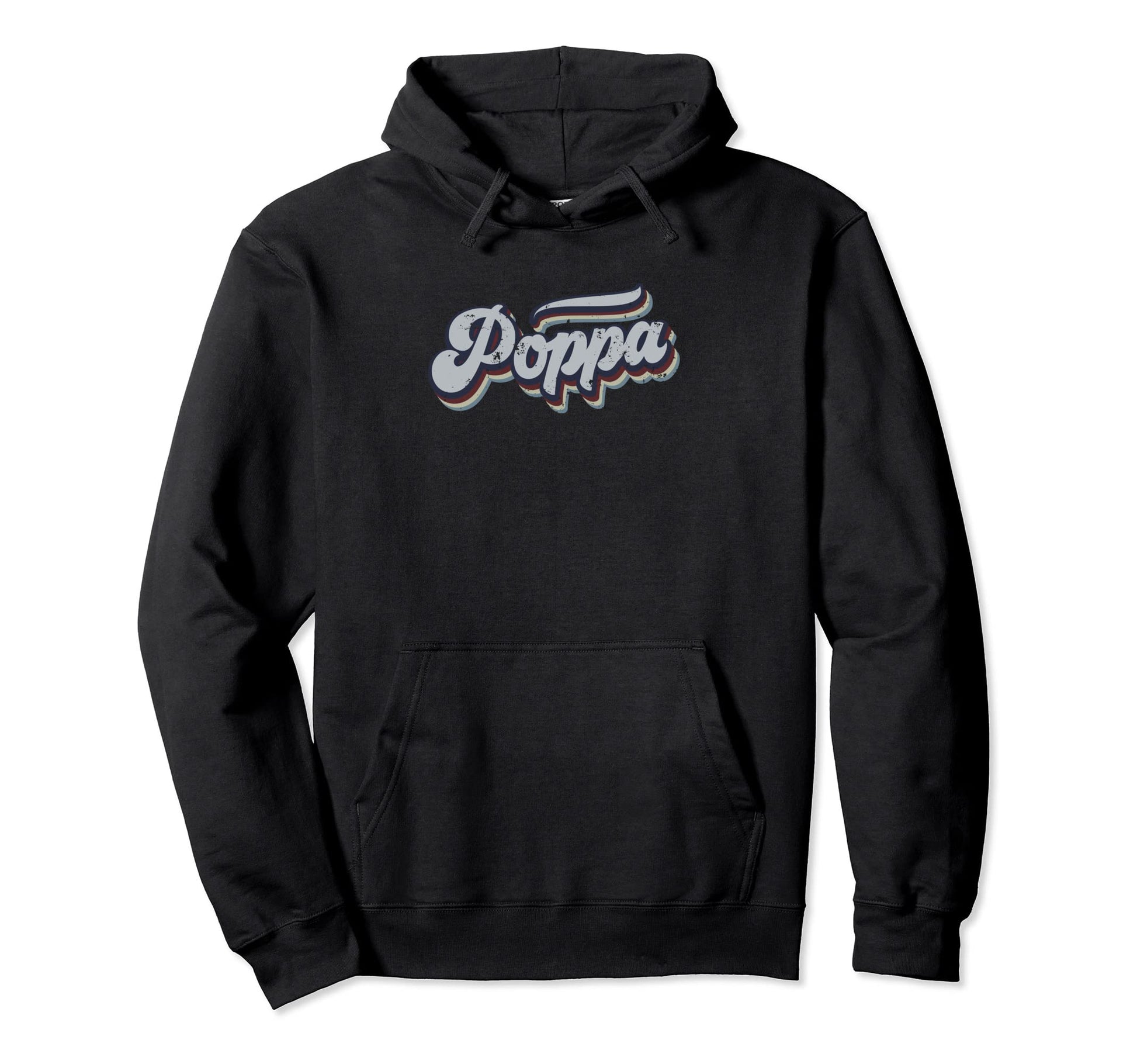 Poppa Distressed Rainbow Gift Hoodie - Novelty Apparel Unisex - T-Shirt, Sweatshirt, Hoodie