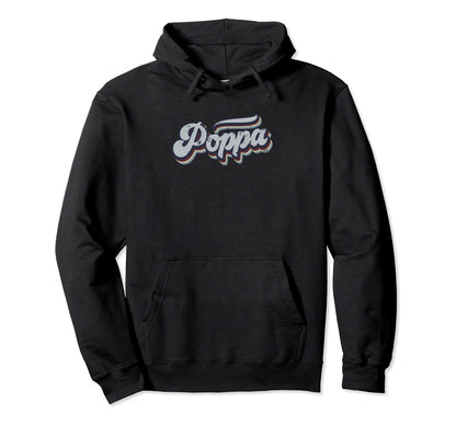 Poppa Distressed Rainbow Gift Hoodie - Novelty Apparel Unisex - T-Shirt, Sweatshirt, Hoodie