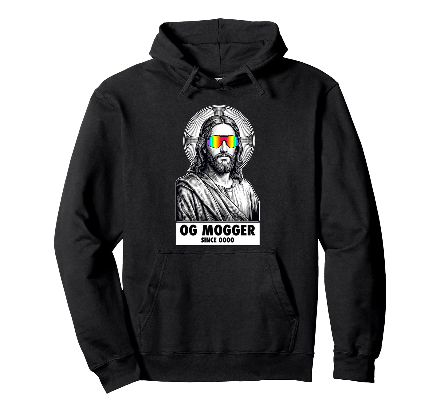 Og Mogger Jesus Funny Sunglasses Hoodie - Novelty Apparel for Adults - T-Shirt, Sweatshirt, Hoodie