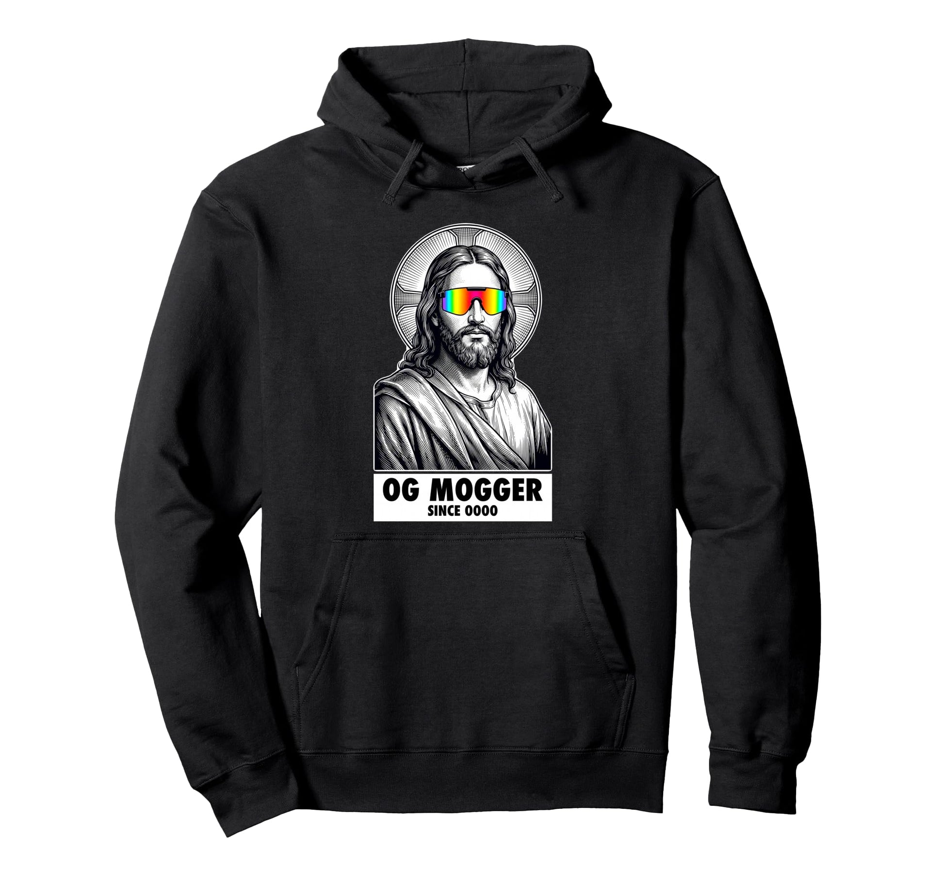 Og Mogger Jesus Funny Sunglasses Hoodie - Novelty Apparel for Adults - T-Shirt, Sweatshirt, Hoodie