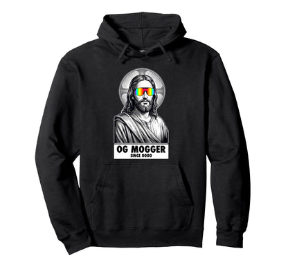 Og Mogger Jesus Funny Sunglasses Hoodie - Novelty Apparel for Adults - T-Shirt, Sweatshirt, Hoodie