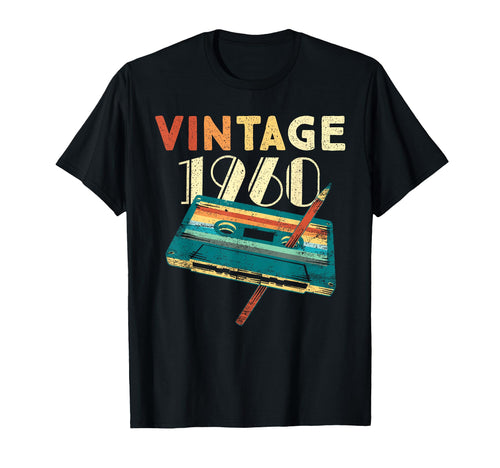 1960 Music Cassette 66Th Birthday 66 Years T-Shirt - Trendy Graphic Unisex - T-Shirt, Sweatshirt, Hoodie