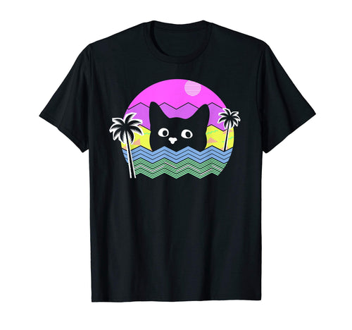 Cat 90S Vaporwave Aesthetic T-Shirt - Aesthetic Graphic for Adults - T-Shirt, Sweatshirt, Hoodie