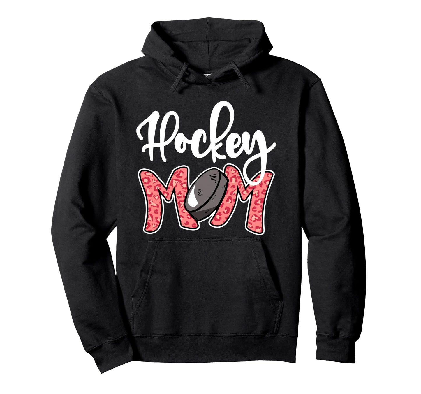 Hockey Mom Leopard Ice Hockey Mama Hoodie - Graphic Print Men Women - T-Shirt, Sweatshirt, Hoodie